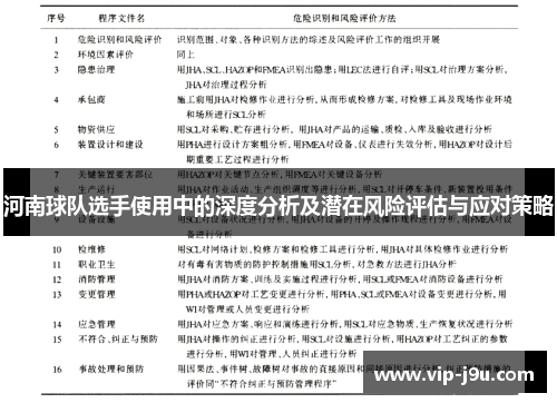 河南球队选手使用中的深度分析及潜在风险评估与应对策略
